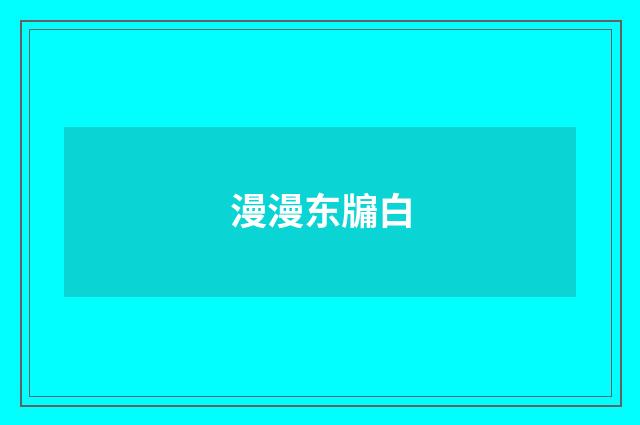 漫漫东牖白
