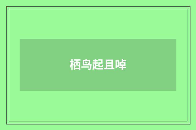 栖鸟起且啅