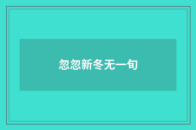 忽忽新冬无一旬