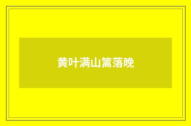 黄叶满山篱落晚