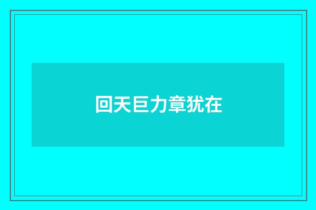 回天巨力章犹在