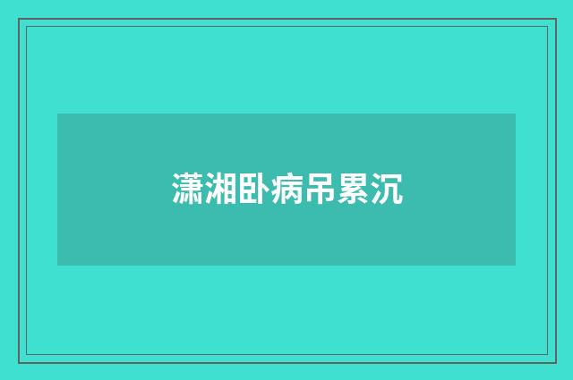 潇湘卧病吊累沉