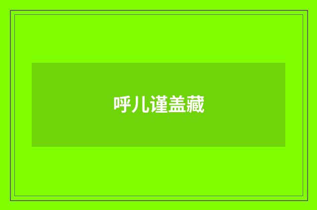 呼儿谨盖藏