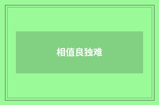 相值良独难