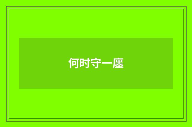 何时守一廛