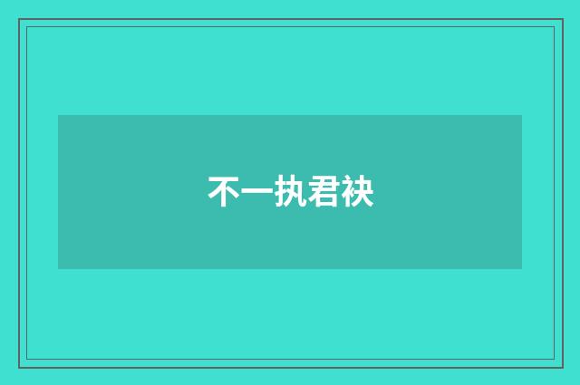 不一执君袂