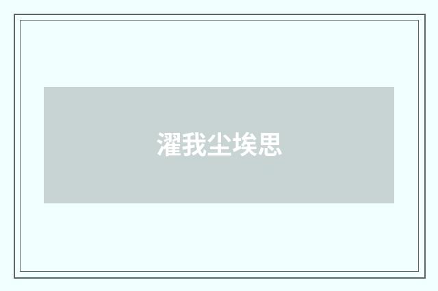 濯我尘埃思