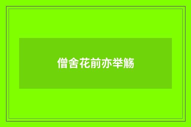 僧舍花前亦举觞