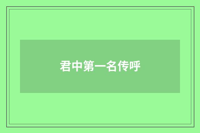 君中第一名传呼
