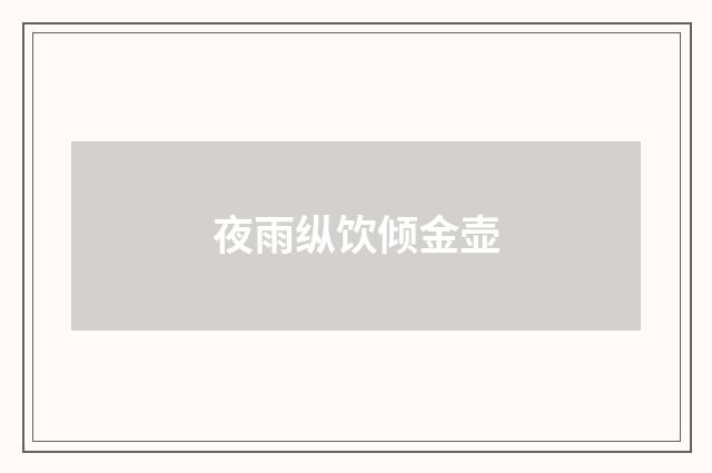 夜雨纵饮倾金壶