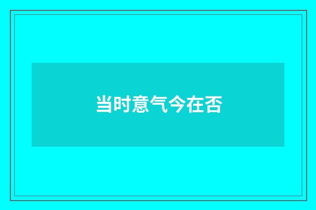当时意气今在否