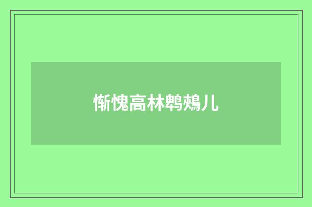 惭愧高林鹎鵊儿