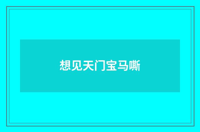 想见天门宝马嘶