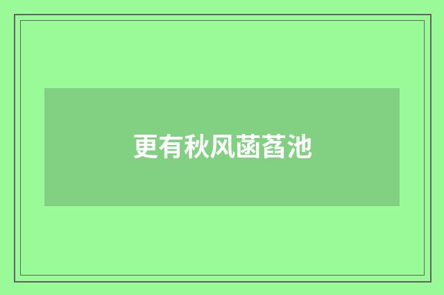 更有秋风菡萏池