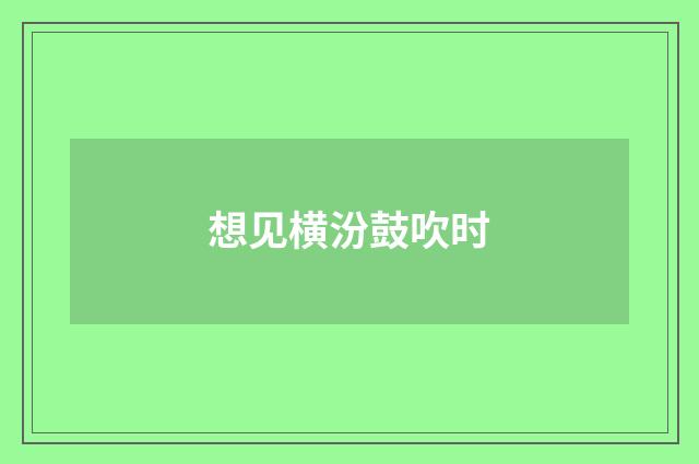 想见横汾鼓吹时