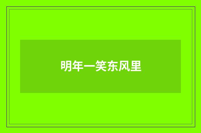 明年一笑东风里
