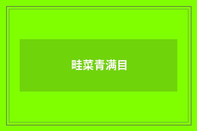畦菜青满目