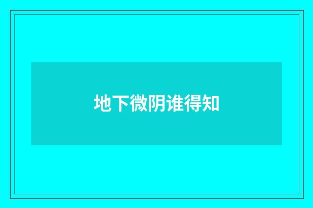 地下微阴谁得知