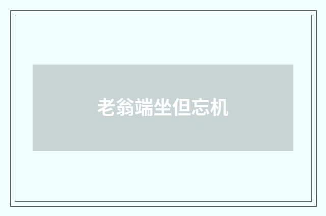 老翁端坐但忘机