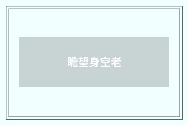瞻望身空老