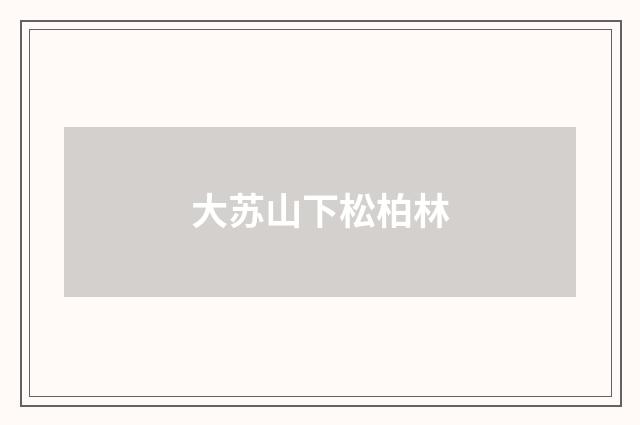 大苏山下松柏林