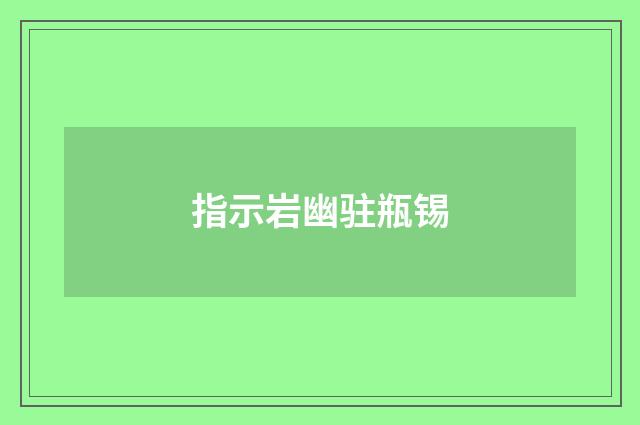 指示岩幽驻瓶锡