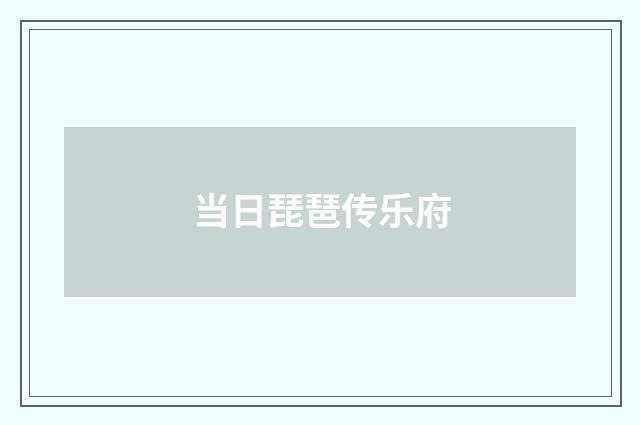 当日琵琶传乐府