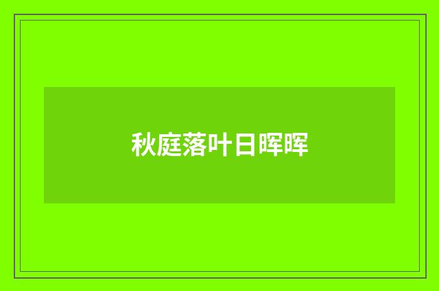 秋庭落叶日晖晖