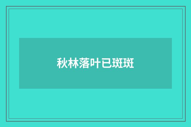 秋林落叶已斑斑