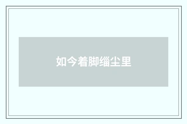 如今着脚缁尘里
