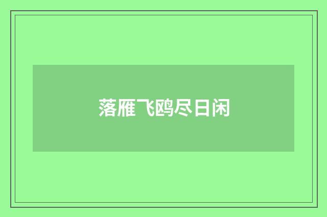 落雁飞鸥尽日闲