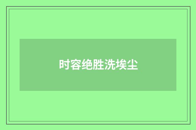 时容绝胜洗埃尘