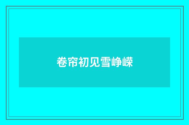 卷帘初见雪峥嵘