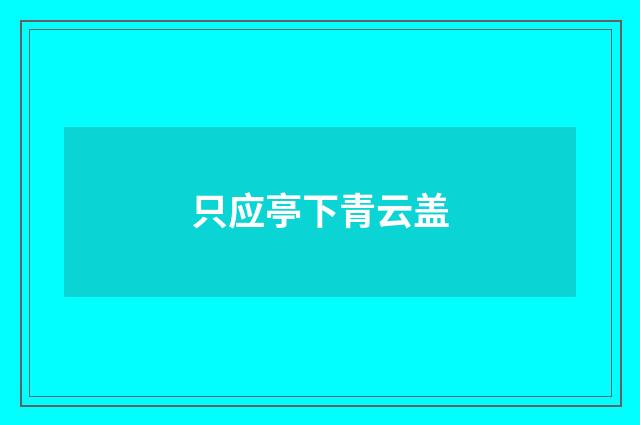 只应亭下青云盖