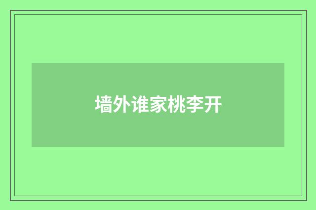 墙外谁家桃李开