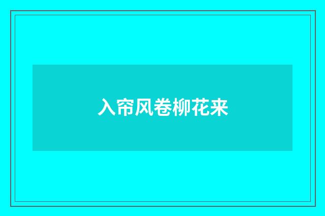 入帘风卷柳花来