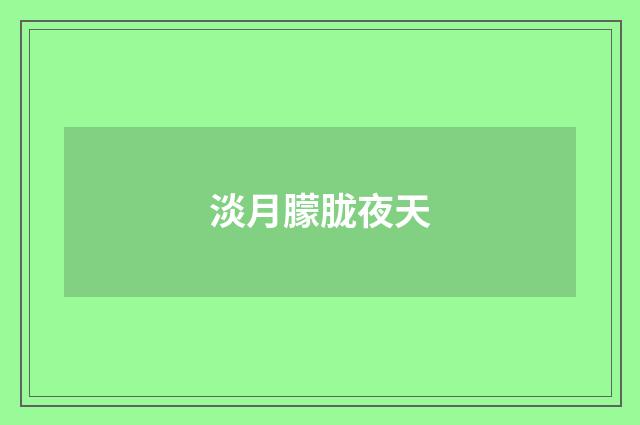 淡月朦胧夜天