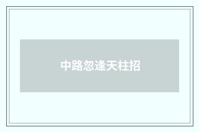 中路忽逢天柱招