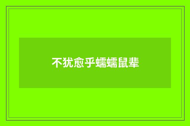 不犹愈乎蠕蠕鼠辈