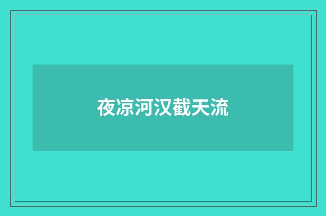夜凉河汉截天流