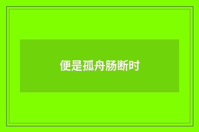 便是孤舟肠断时