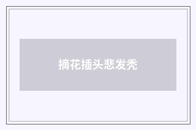 摘花插头悲发秃