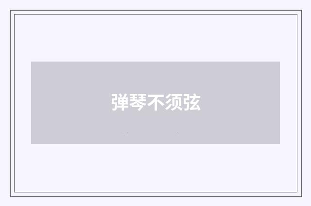 弹琴不须弦