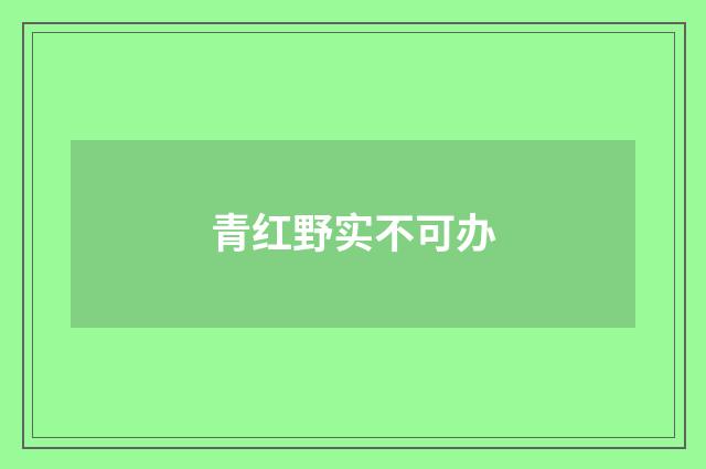 青红野实不可办