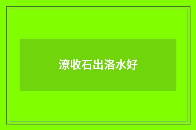 潦收石出洛水好