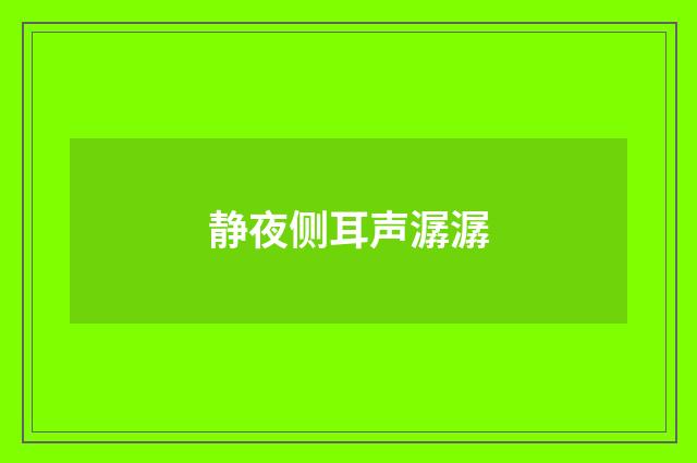 静夜侧耳声潺潺