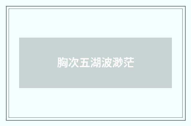 胸次五湖波渺茫