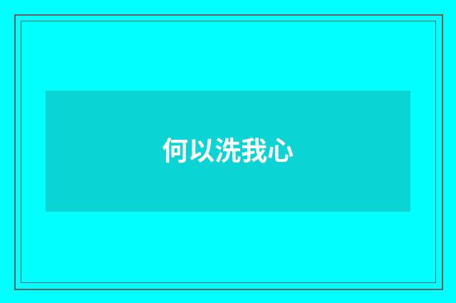 何以洗我心
