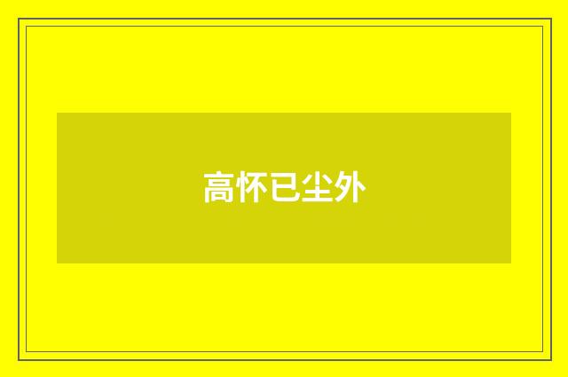 高怀已尘外