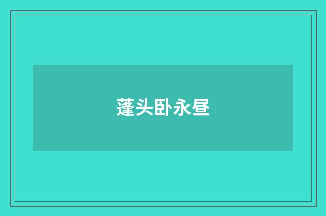 蓬头卧永昼